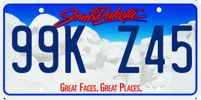 SD license plate 99KZ45
