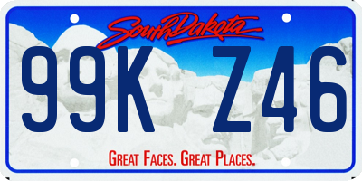 SD license plate 99KZ46