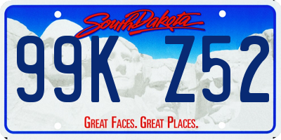 SD license plate 99KZ52