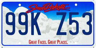 SD license plate 99KZ53