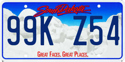 SD license plate 99KZ54