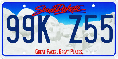 SD license plate 99KZ55