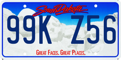 SD license plate 99KZ56