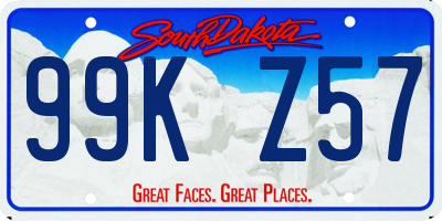 SD license plate 99KZ57