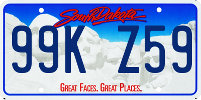 SD license plate 99KZ59