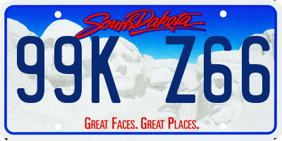 SD license plate 99KZ66