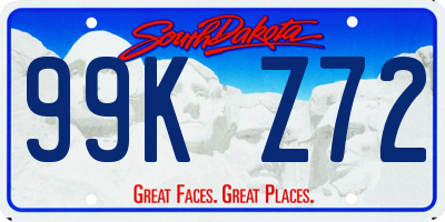 SD license plate 99KZ72