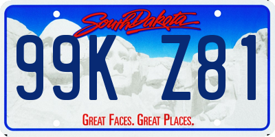 SD license plate 99KZ81