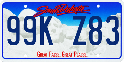 SD license plate 99KZ83