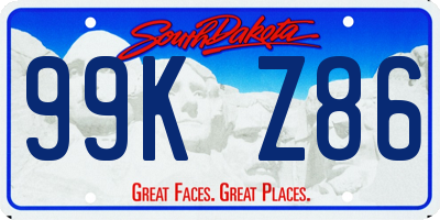 SD license plate 99KZ86