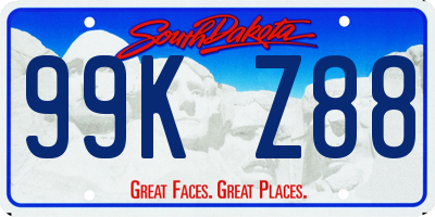 SD license plate 99KZ88