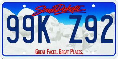 SD license plate 99KZ92