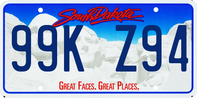 SD license plate 99KZ94