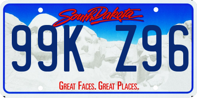 SD license plate 99KZ96