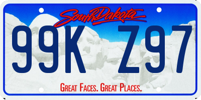 SD license plate 99KZ97