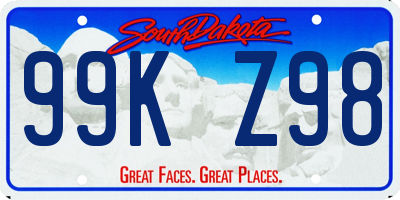 SD license plate 99KZ98