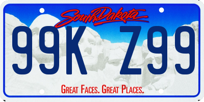 SD license plate 99KZ99
