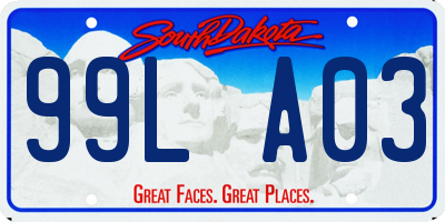 SD license plate 99LA03