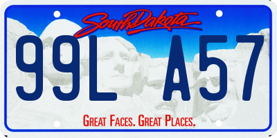 SD license plate 99LA57