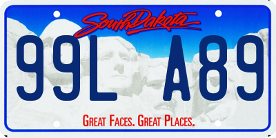 SD license plate 99LA89