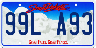 SD license plate 99LA93