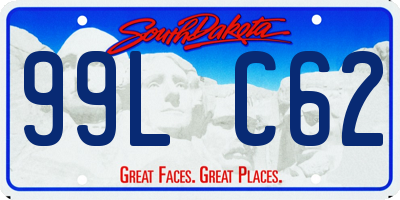 SD license plate 99LC62