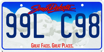 SD license plate 99LC98