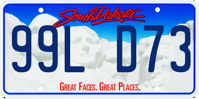 SD license plate 99LD73