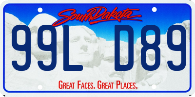 SD license plate 99LD89