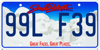 SD license plate 99LF39