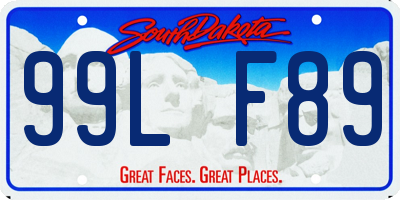 SD license plate 99LF89