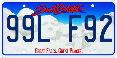 SD license plate 99LF92