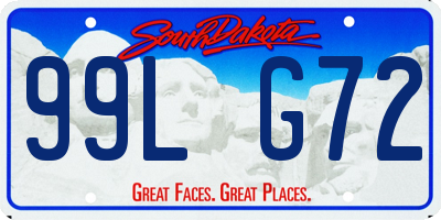 SD license plate 99LG72