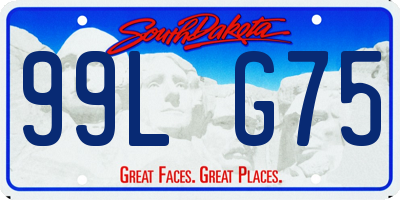 SD license plate 99LG75