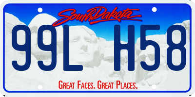 SD license plate 99LH58