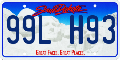 SD license plate 99LH93