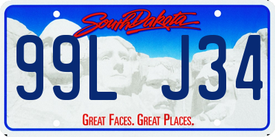 SD license plate 99LJ34