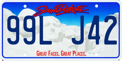 SD license plate 99LJ42