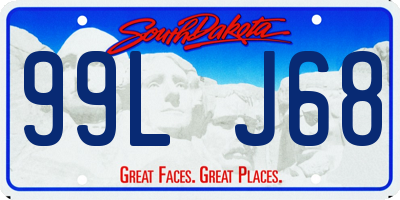 SD license plate 99LJ68