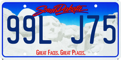 SD license plate 99LJ75