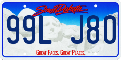 SD license plate 99LJ80