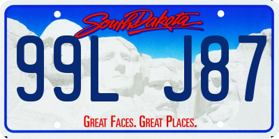 SD license plate 99LJ87