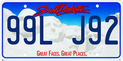 SD license plate 99LJ92