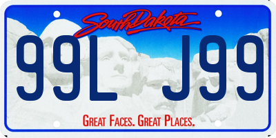 SD license plate 99LJ99