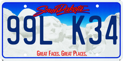 SD license plate 99LK34
