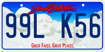 SD license plate 99LK56
