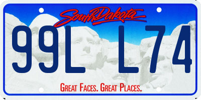 SD license plate 99LL74