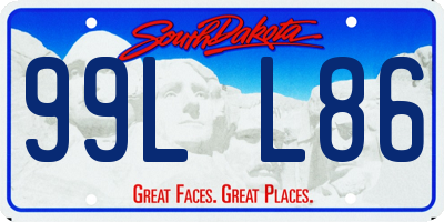SD license plate 99LL86