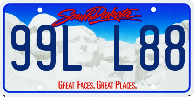 SD license plate 99LL88