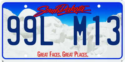 SD license plate 99LM13